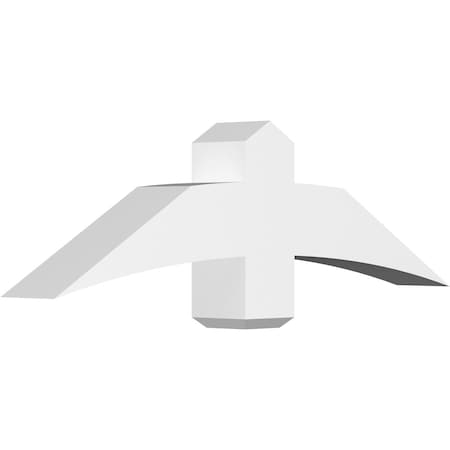 Ekena Millwork Bellingham Architectural Grade PVC Gable Bracket, 48"W x 14"H x 6"D x 6"F, 7/12 Pitch GBP048X14X0606BEL00